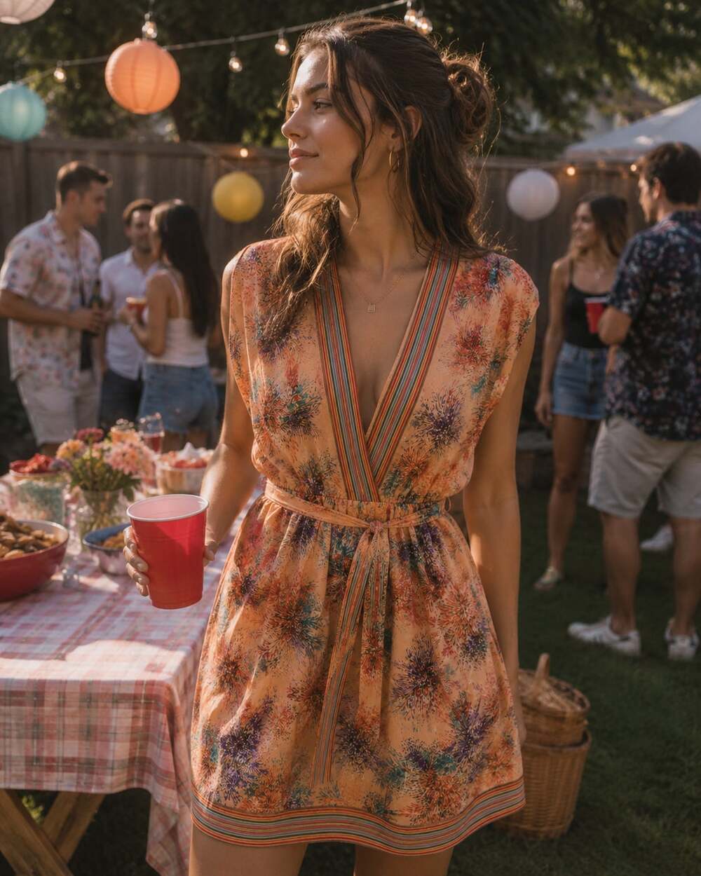Jo Lester Vintage Floral Midi Dress with Belt
